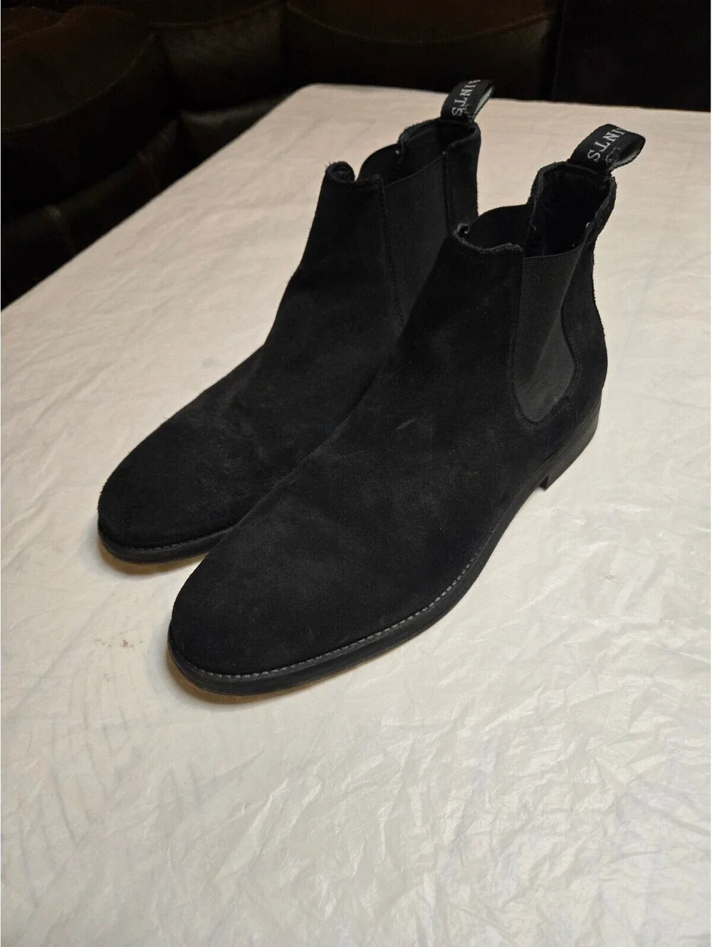 AllSaints Men's Black Suede Chelsea Boots – Size 11 / EU 44